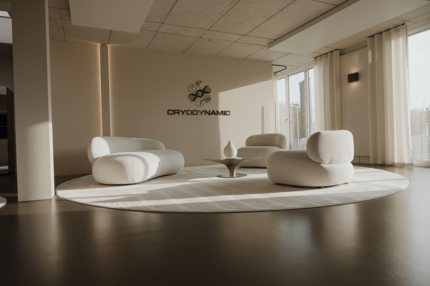 CRYODYNAMIC Empfangsbereich – modernes Longevity-Zentrum in Zug